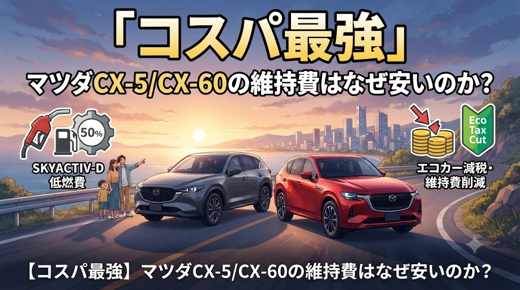 【コスパ最強】マツダCX-5/CX-60の維持費はなぜ安いのか？