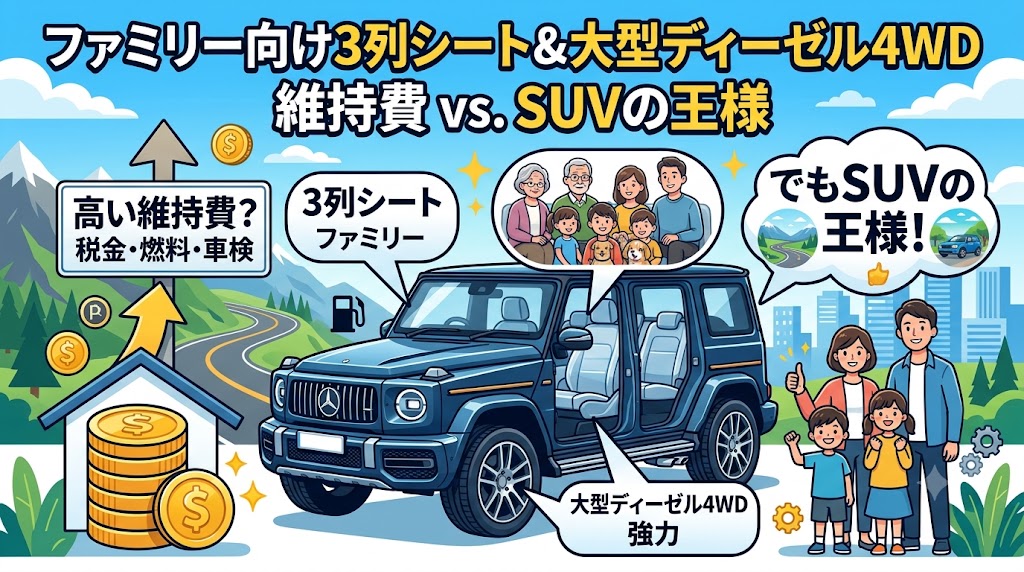 ファミリー向け3列シート＆大型ディーゼル4WDの維持費をガチ比較